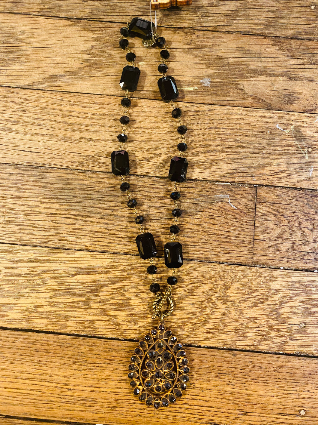 Santa Fe Black Beaded Necklace