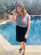 Load image into Gallery viewer, Leopard ColorBlock Dress
