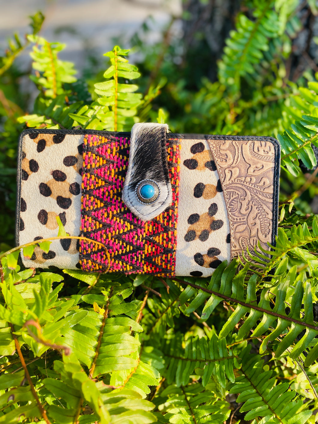 Leopard and Leather Mix Wallet