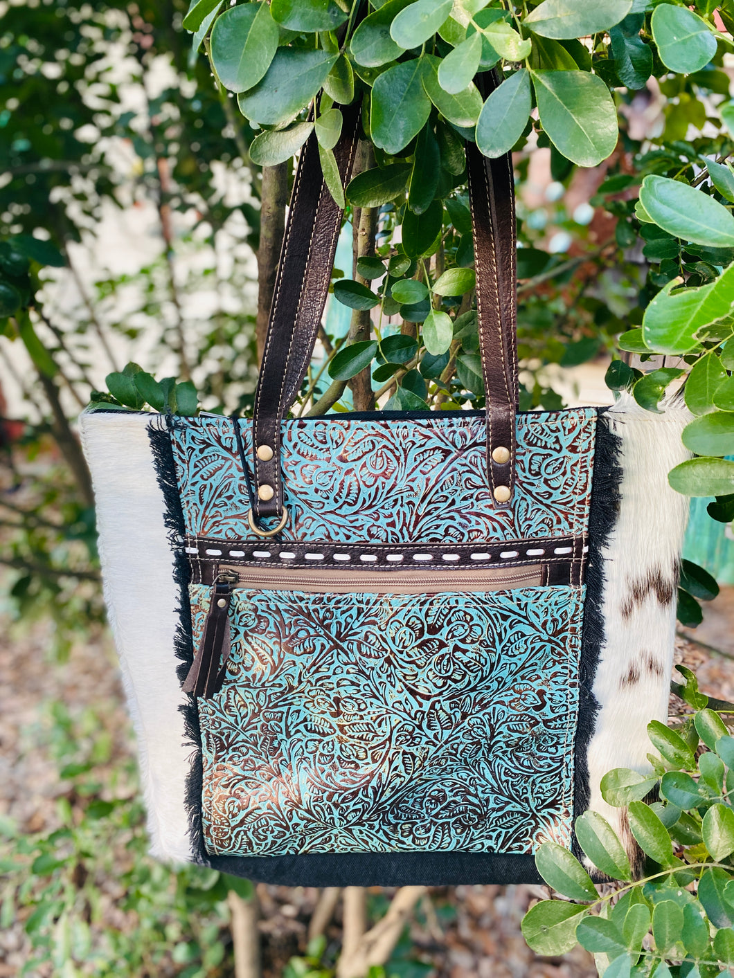 Rustic Azure Tote Bag