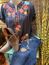 Load image into Gallery viewer, Midnight Stroll Embroidered Top
