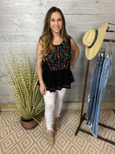 Load image into Gallery viewer, Floral Embroidered Babydoll Top
