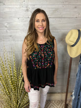 Load image into Gallery viewer, Floral Embroidered Babydoll Top

