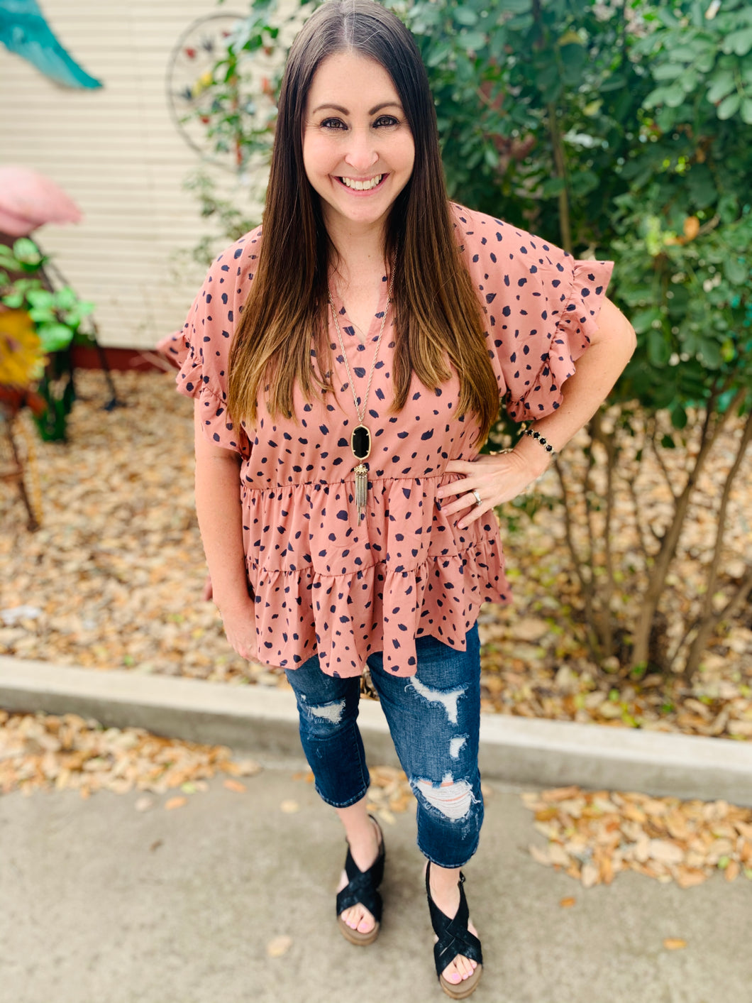 Babydoll Dot Top