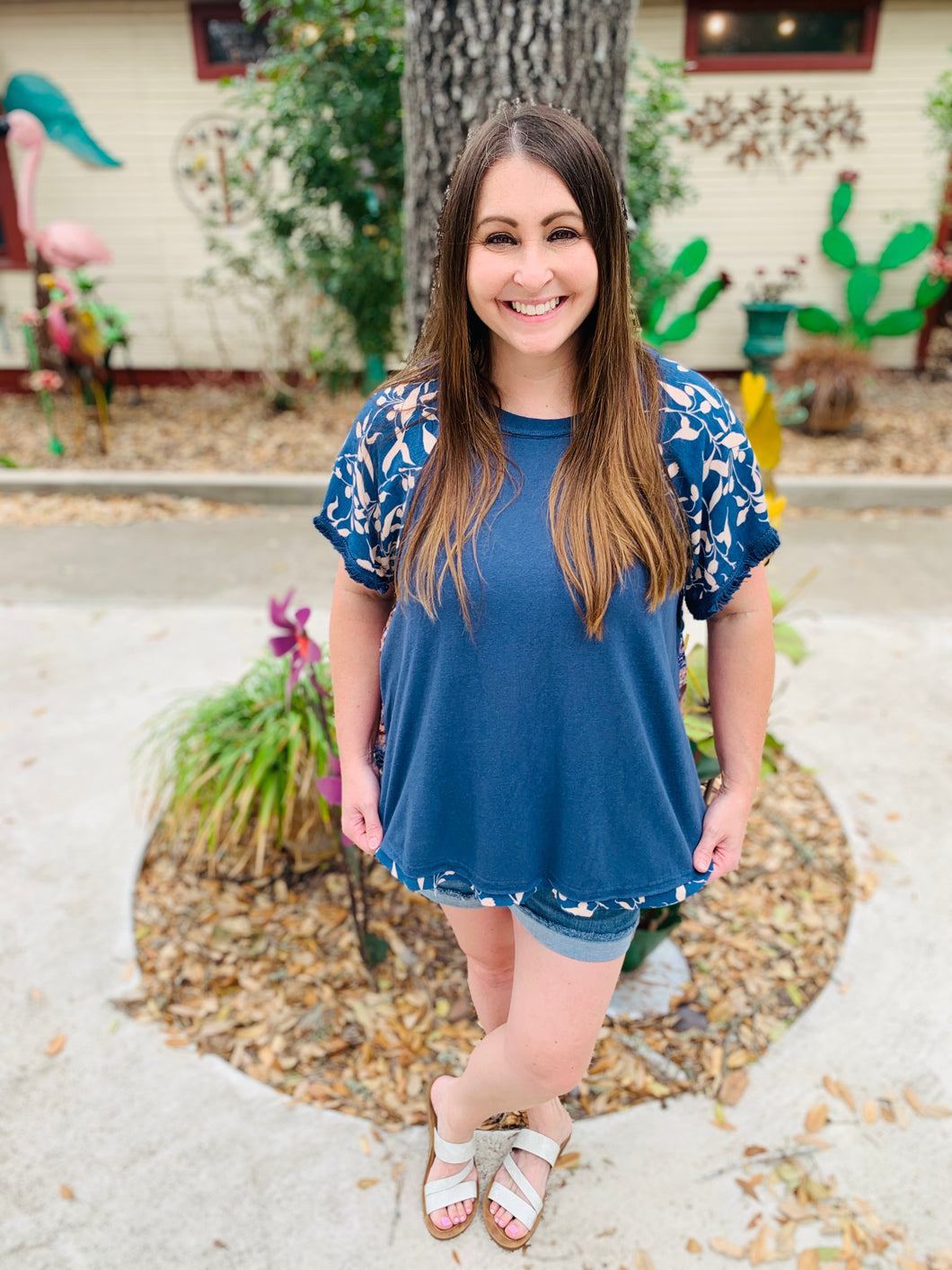 Love me Floral Top Blue