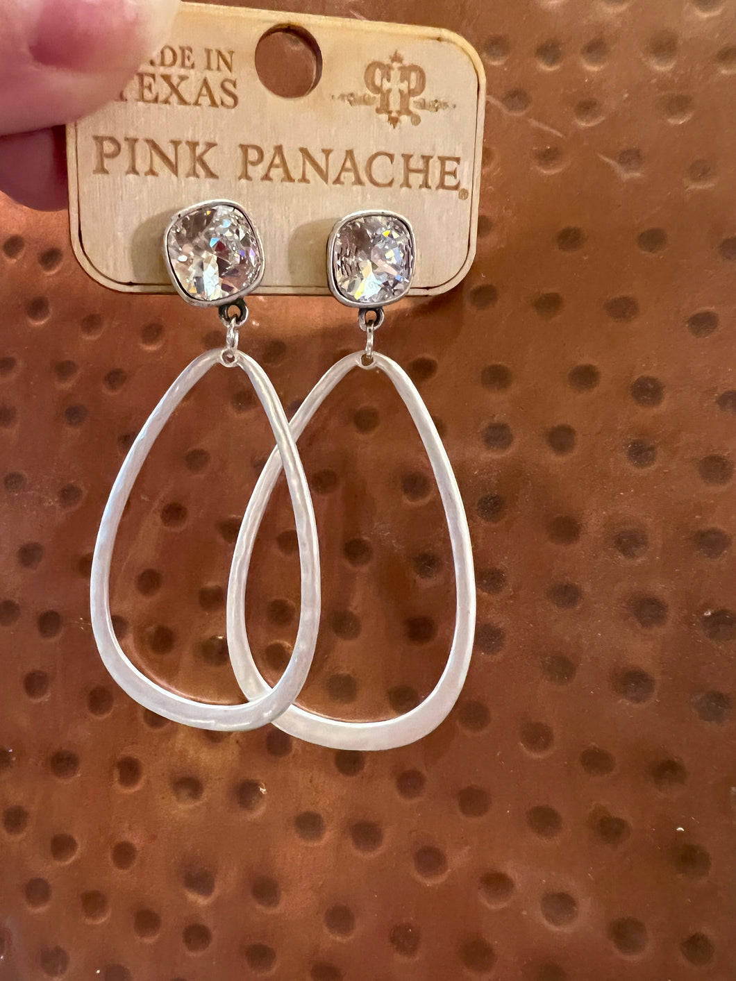 Pink Panache Silver Teardrop Earring