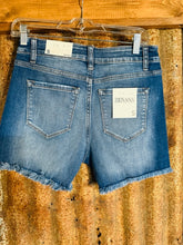 Load image into Gallery viewer, Mid Rise Frayed Hem Denim Shorts
