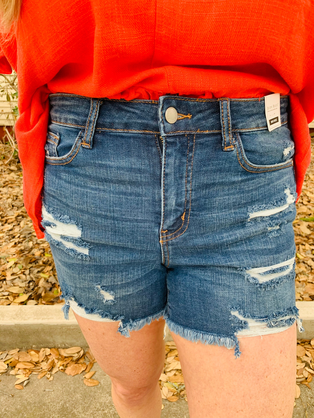 Judy Blue Mid-Rise Destroyed Cut-Off Shorts