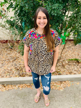 Load image into Gallery viewer, Colorful Embroidery Animal Print Top
