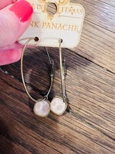 Load image into Gallery viewer, Pink Panache Cushion Cut Large Hoop Earrings
