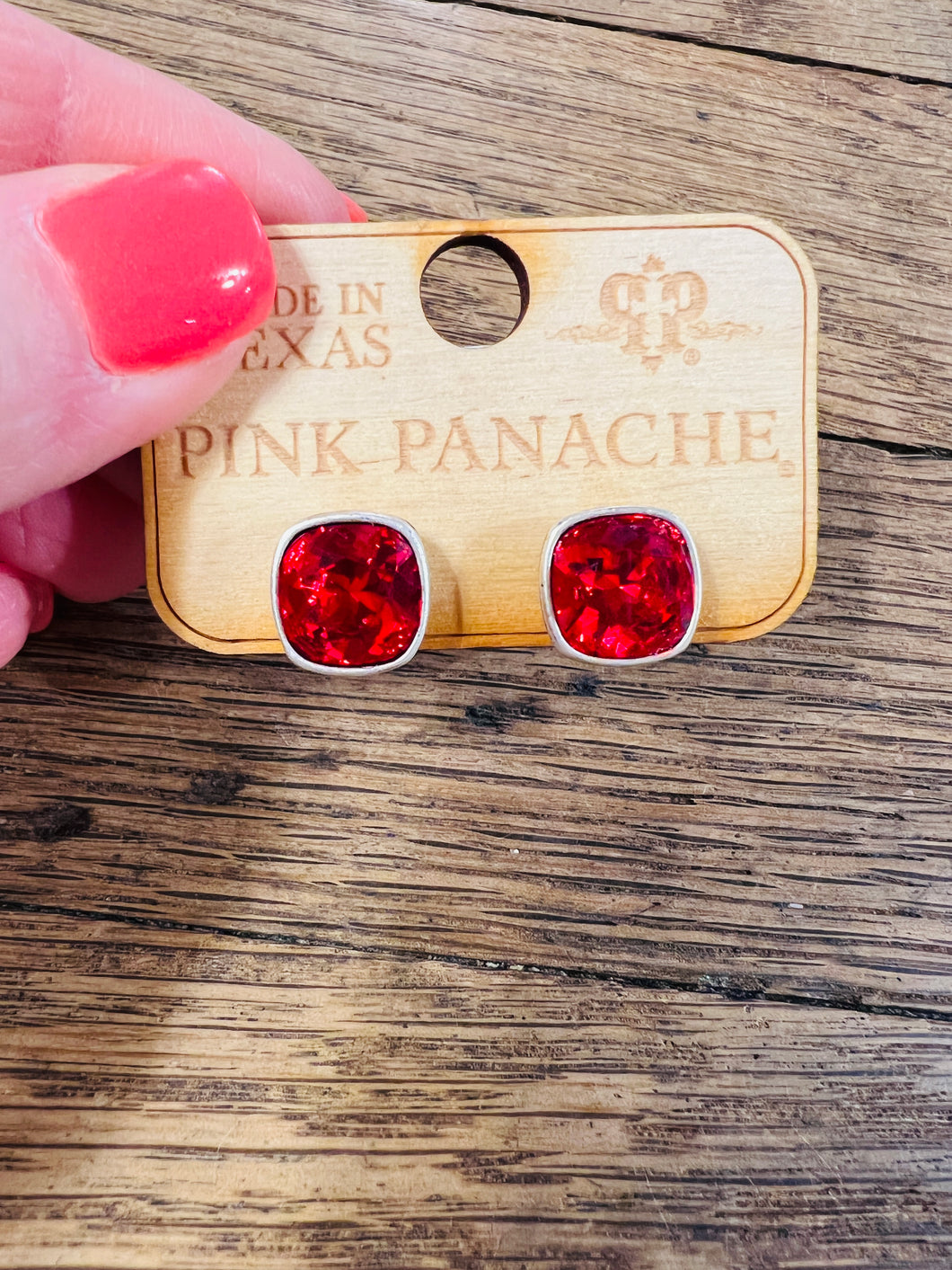 Red Stud Earrings