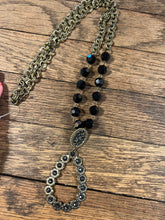 Load image into Gallery viewer, Black Crystal Teardrop Necklaces
