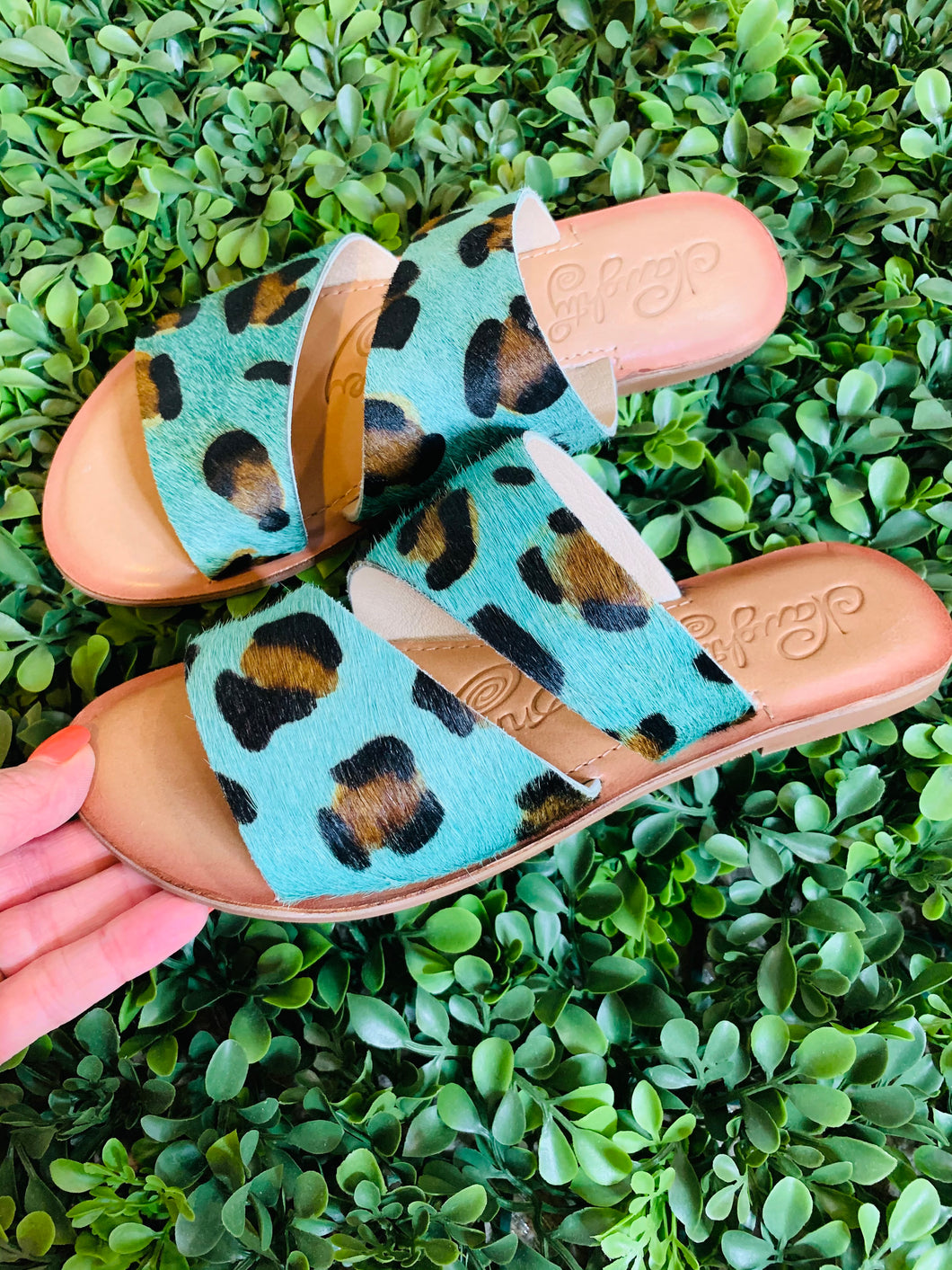 Teal Cheetah Sandal
