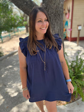 Load image into Gallery viewer, Smocked Yoke Midnight Ruffle Dress
