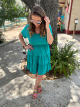 Load image into Gallery viewer, Jade Green V Neck Babydoll Dress
