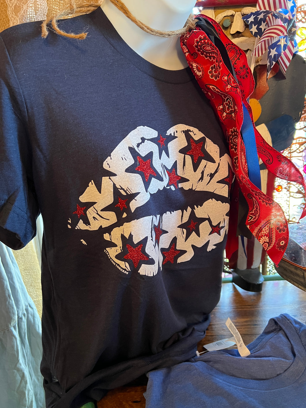 Patriotic Lips and Stars Tee