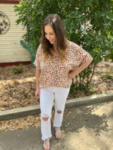 Load image into Gallery viewer, Ivory Coral Leopard Spot Blouse
