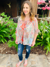 Load image into Gallery viewer, Coral Floral Bright Top
