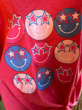 Load image into Gallery viewer, Smiley Face 4th of July Tee
