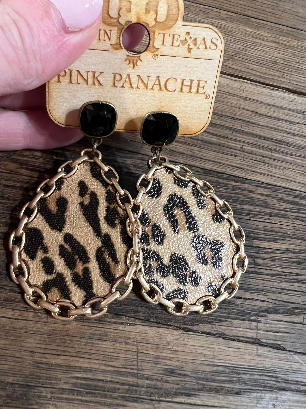 Cheetah and Gold Earrings
