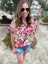 Load image into Gallery viewer, Tropical Vibes Magenta Top
