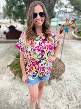 Load image into Gallery viewer, Tropical Vibes Magenta Top
