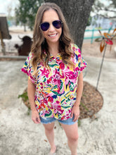 Load image into Gallery viewer, Tropical Vibes Magenta Top
