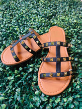 Load image into Gallery viewer, Black Studded Sandals
