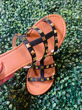 Load image into Gallery viewer, Black Studded Sandals
