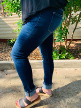 Load image into Gallery viewer, KanCan Mid Rise Hem Detail Ankle Skinny Jean
