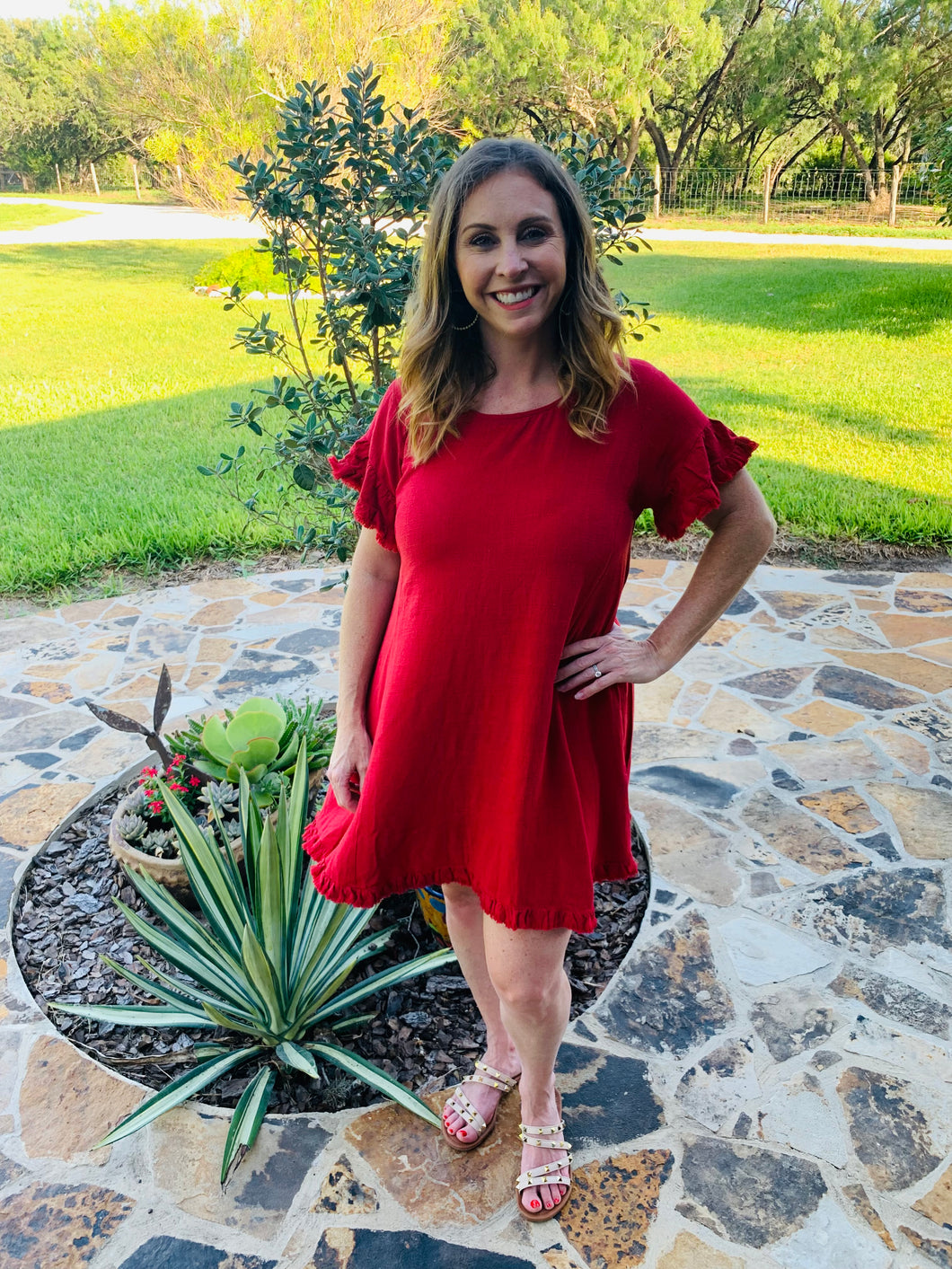 Jester Red Fray Tunic