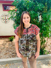 Load image into Gallery viewer, Camo Floral Blouse
