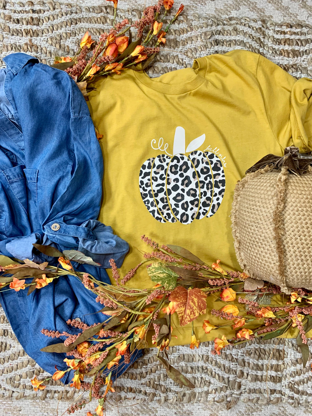 Fall Pumpkin Cheetah Tee