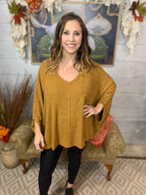 Load image into Gallery viewer, Mustard Fall Poncho
