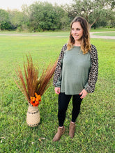 Load image into Gallery viewer, Soft Sage Cheetah Pullover Top
