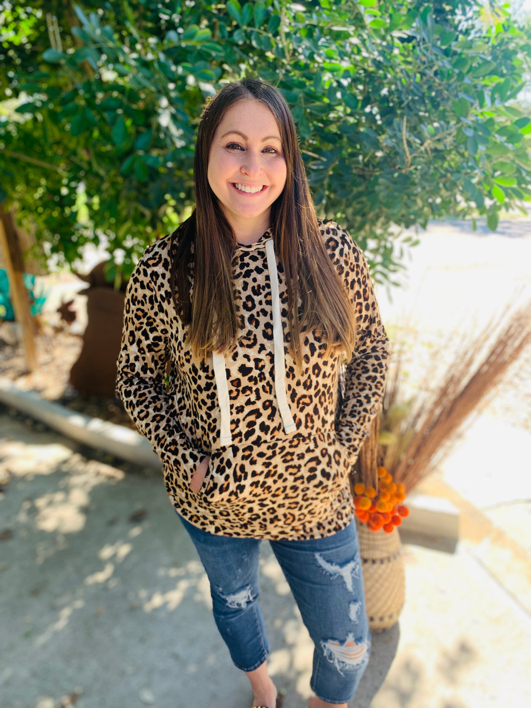 Lightweight Leopard Print Hoodie