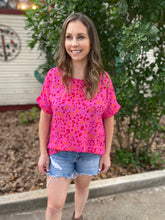Load image into Gallery viewer, Hot Pink and Red Leopard Top
