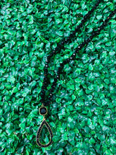 Load image into Gallery viewer, Pink Panache Black Crystal Teardrop Necklace
