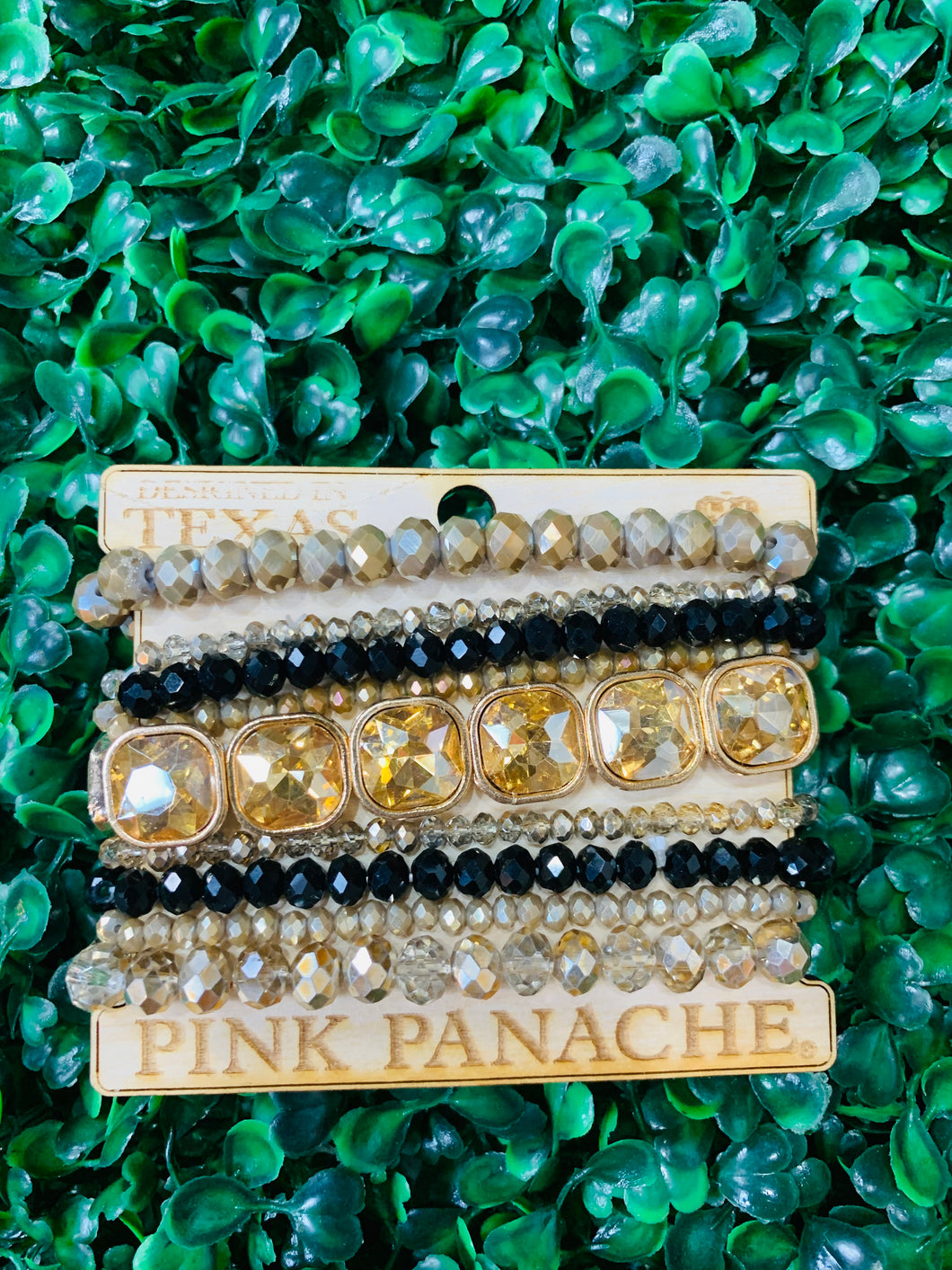 Pink Panache Crystal Black and Champagne Bracelet