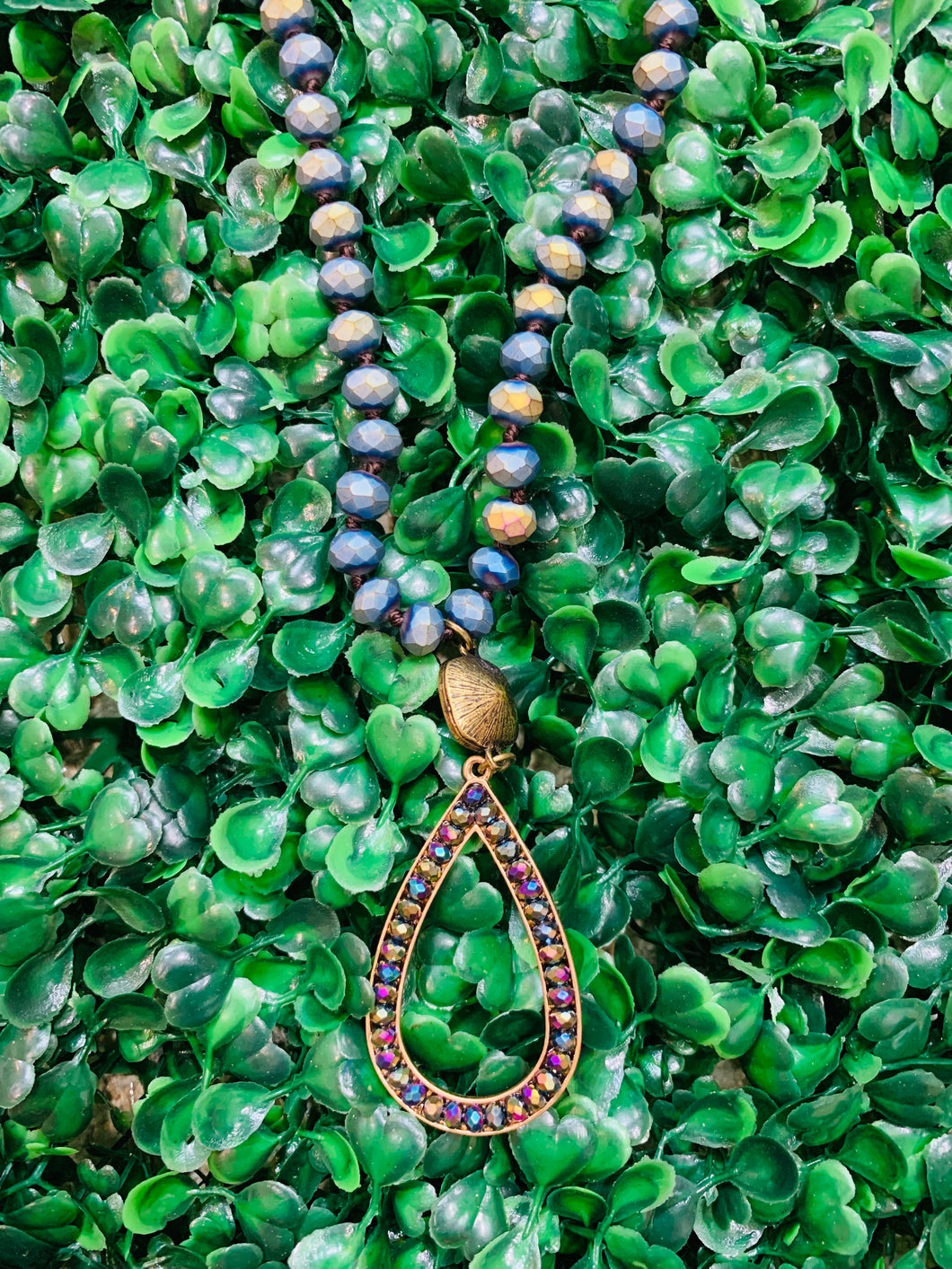 Pink Panache Rainbow Crystal Beaded Necklace