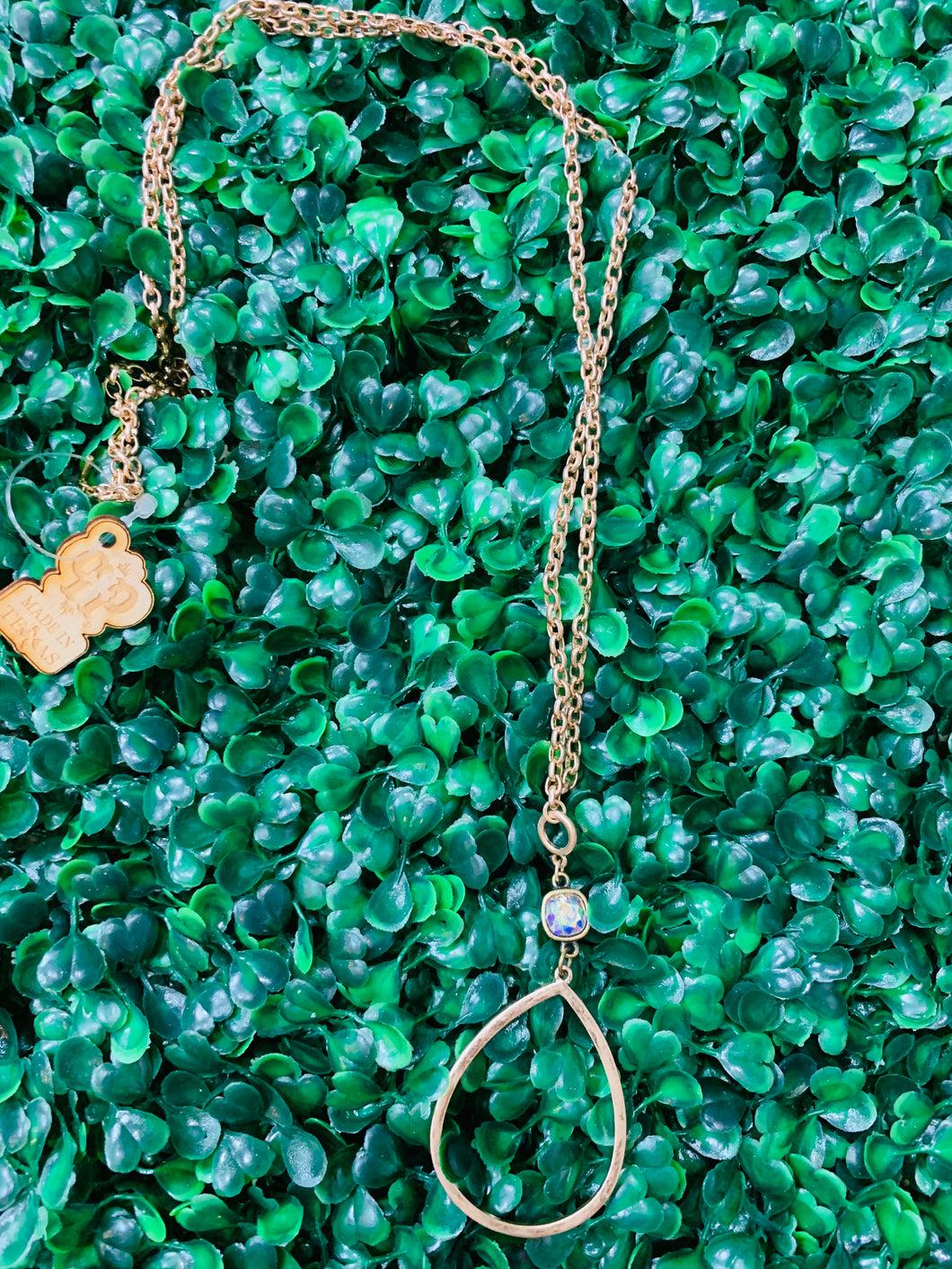 Pink Panache Double Chain Teardrop Toggle Necklace