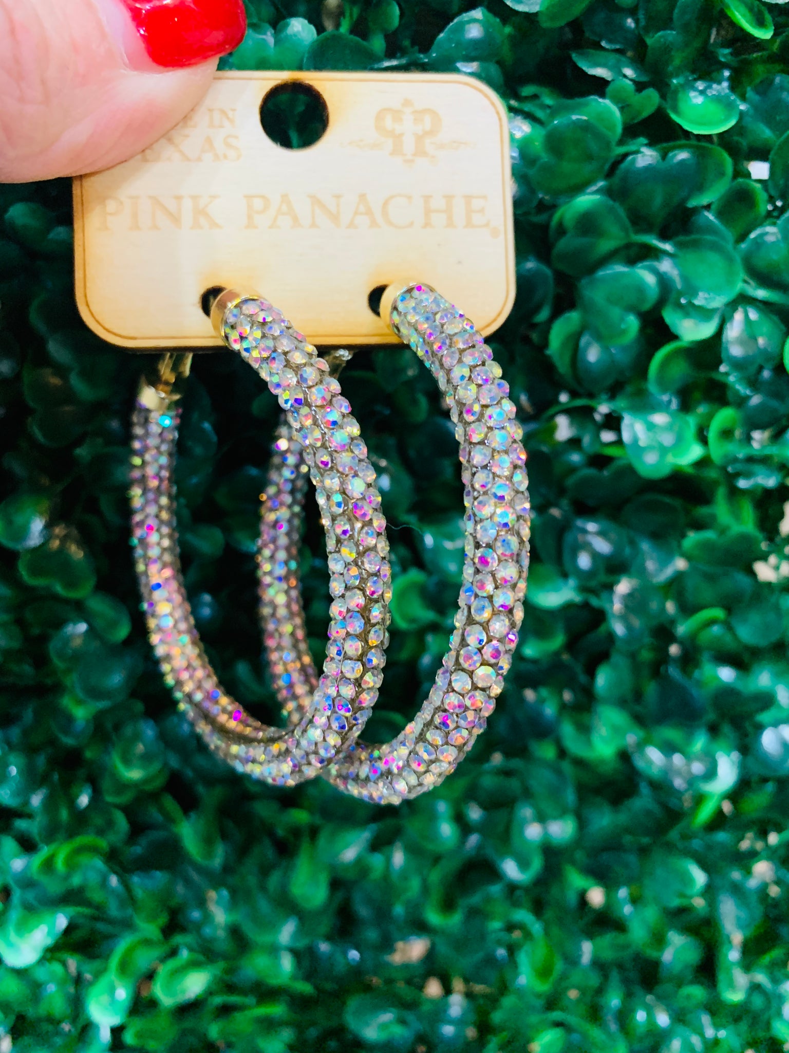 Pink Panache Iridescent Mesh Hoop Earring River Ruby Boutique