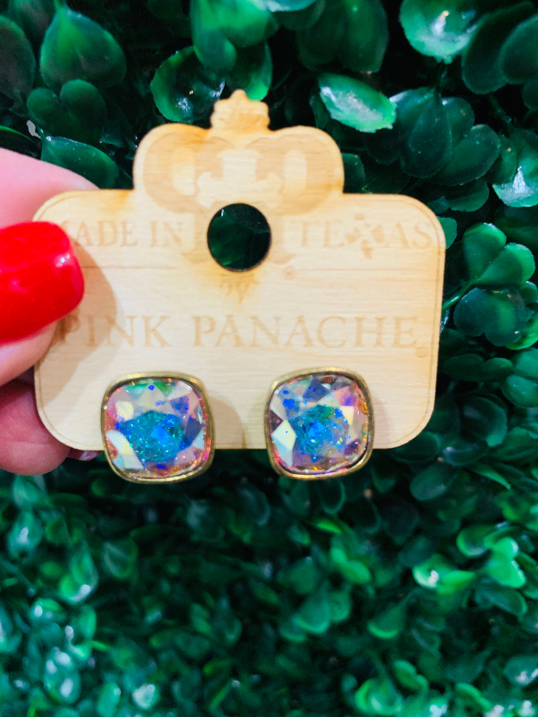 Pink Panache Bronze Iridescent Earrings