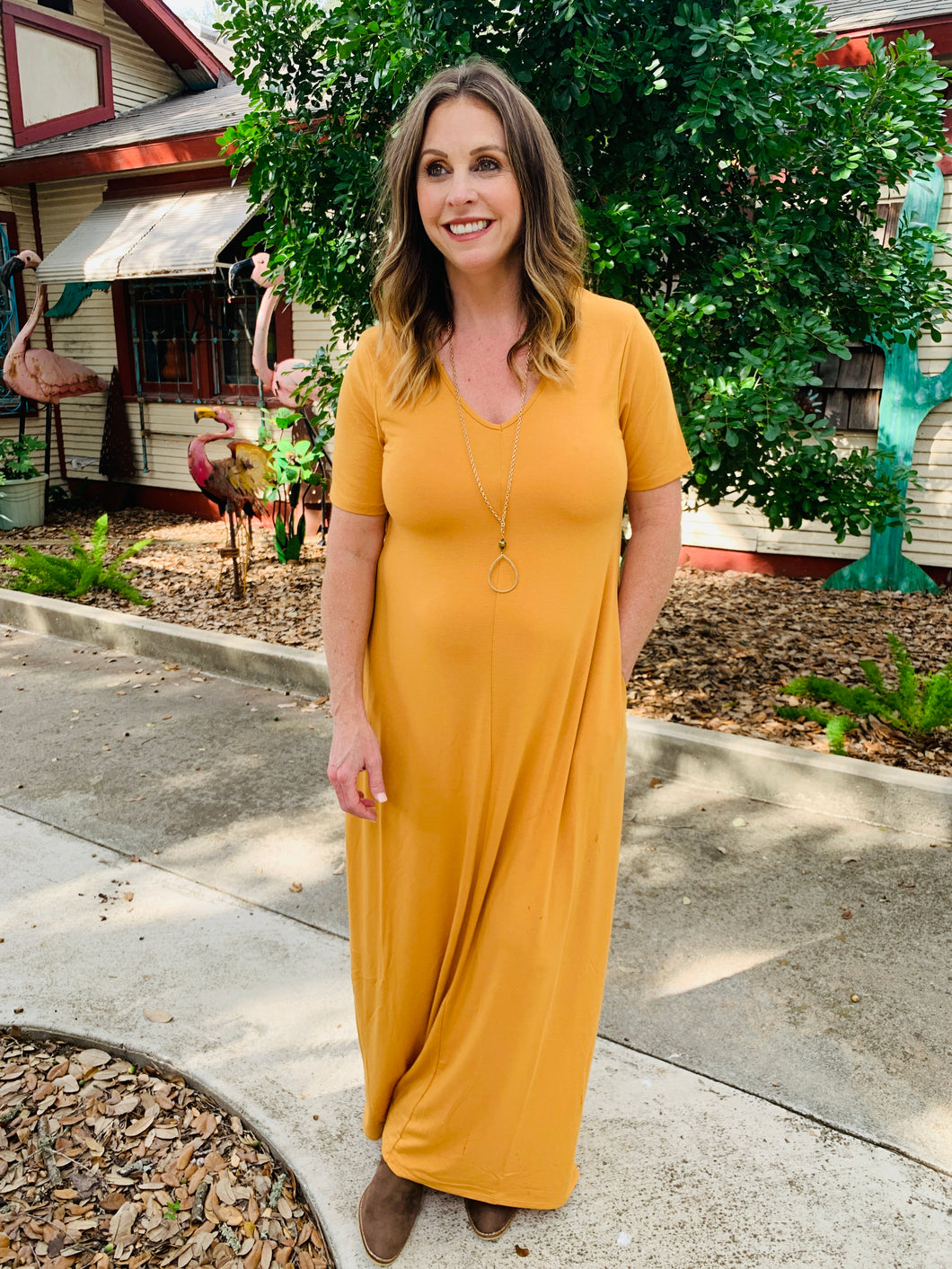 Golden Mustard Maxi Dress