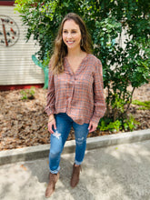 Load image into Gallery viewer, Mocha Plaid Lightweight Top

