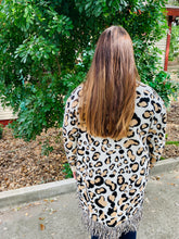 Load image into Gallery viewer, Leopard Spot Fringe Sweater Cardigan
