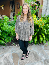 Load image into Gallery viewer, Leopard Spot Hi Low Babydoll Blouse

