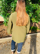 Load image into Gallery viewer, Olive Bubble Sleeve Blouse
