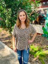 Load image into Gallery viewer, Cheetah V Neck Flowy Top

