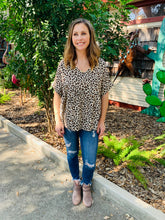 Load image into Gallery viewer, Cheetah V Neck Flowy Top
